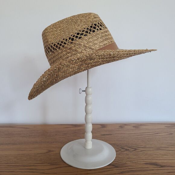 Broner Men's Vented Outback Straw Hat Size Large Zigzag Weave 100% Natural Fiber - Picture 3 of 10